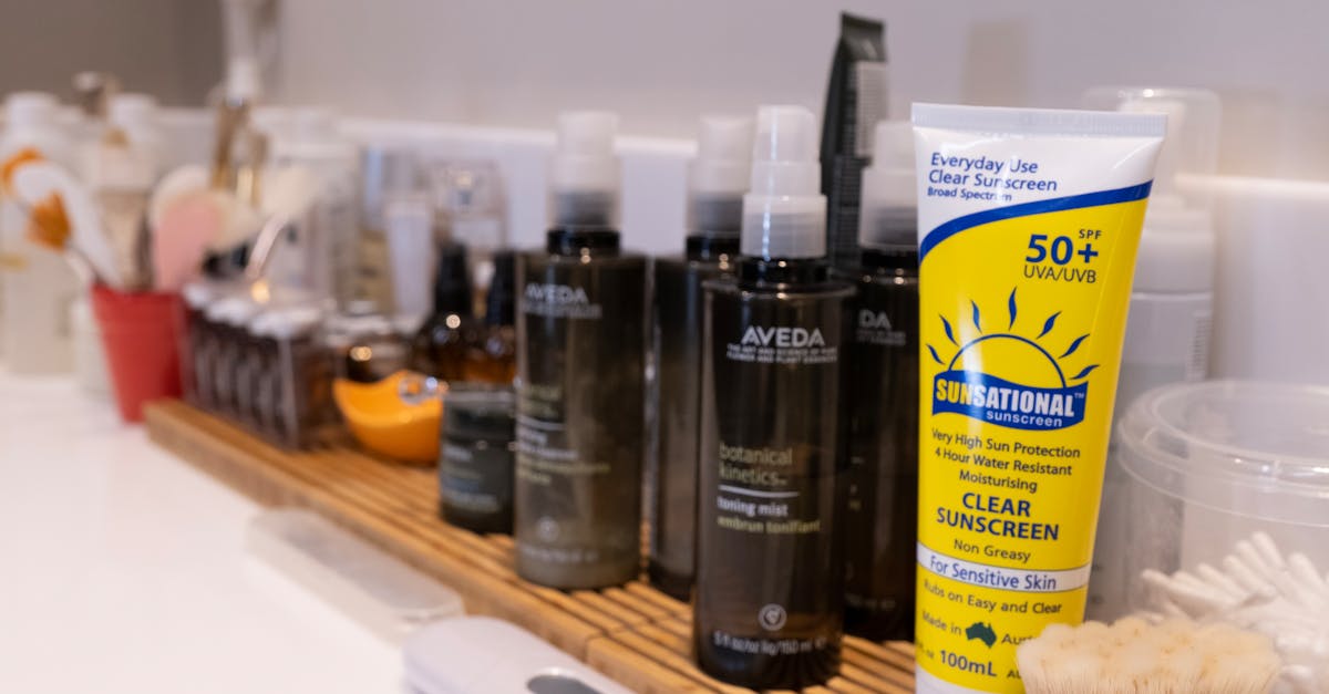 Neatly arranged bathroom shelf showcasing various skincare products and accessories
