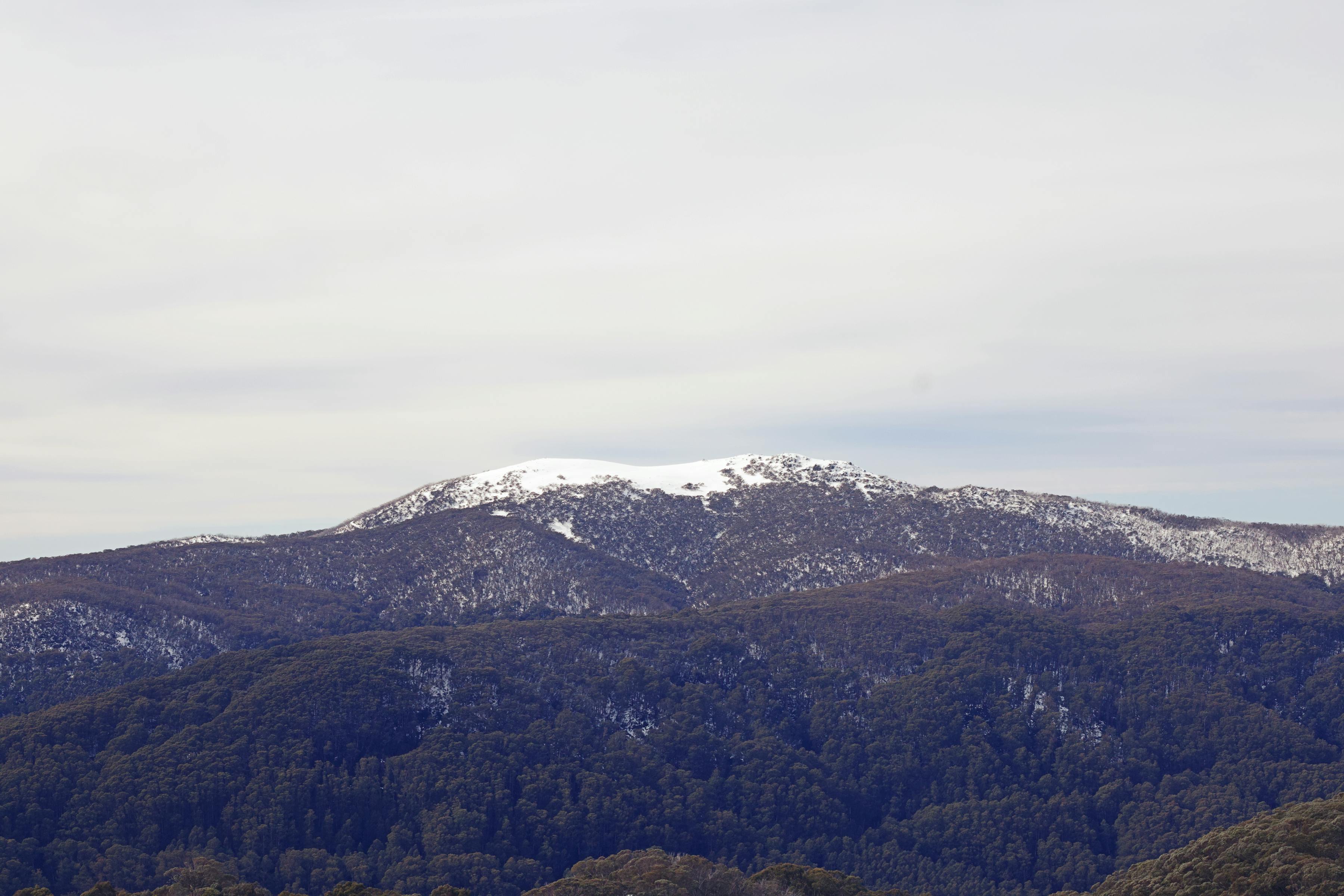 Snow-capped Mount Buller in the Victorian Alps on a winter morning.