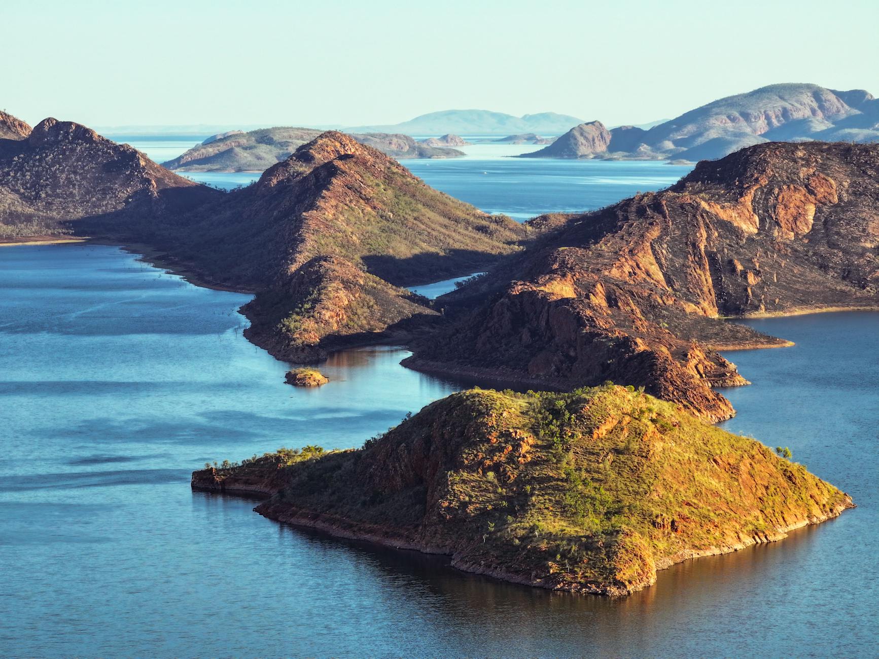 Aerial view of Lake Argyle and the Ord River in Western Australia