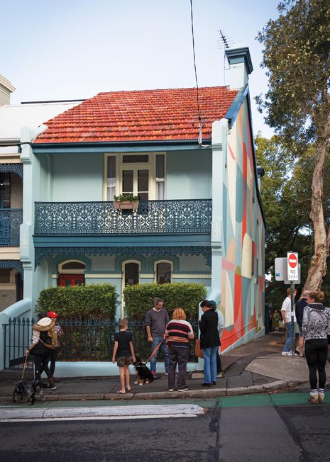 An Australian residence using bold exterior colour as part of the architecture rather than styling